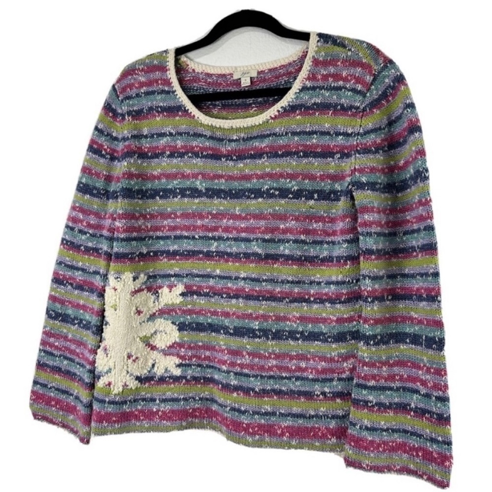J. Jill multicolor crew neck knit sweater size:S